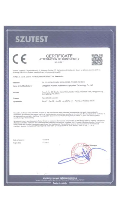 ORSHANG CE certificates