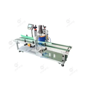 Paint bucket labeling equipment