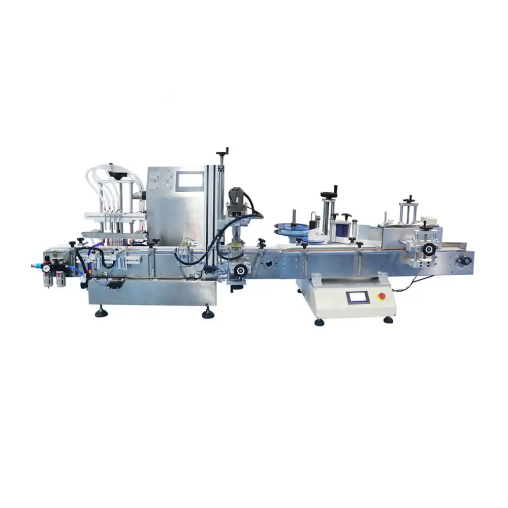 Bottle filling and labeling machine