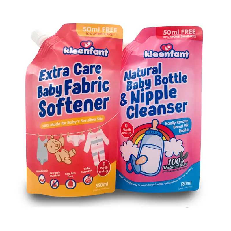 Laundry detergent slant spout pouch filler