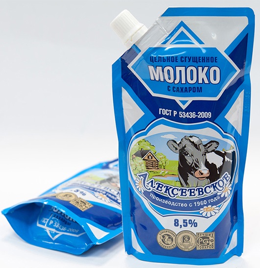Мягкая упаковка "Дой-Пак" с дозатором для сгущеного молока